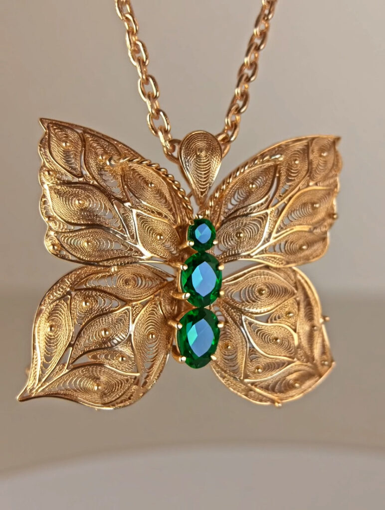 Borboleta de Filigrana em Ouro 18K